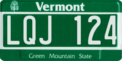 VT license plate LQJ124