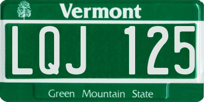 VT license plate LQJ125
