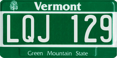 VT license plate LQJ129