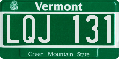 VT license plate LQJ131
