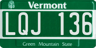 VT license plate LQJ136
