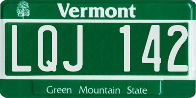 VT license plate LQJ142