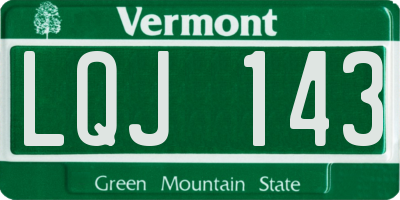 VT license plate LQJ143