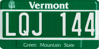 VT license plate LQJ144