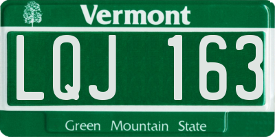 VT license plate LQJ163