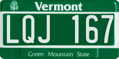 VT license plate LQJ167