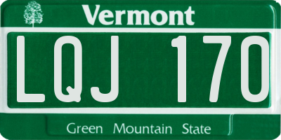 VT license plate LQJ170