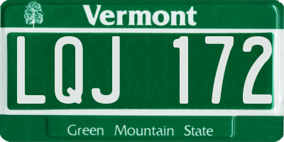 VT license plate LQJ172