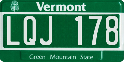 VT license plate LQJ178