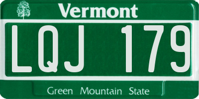 VT license plate LQJ179