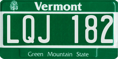 VT license plate LQJ182