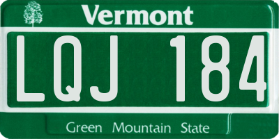 VT license plate LQJ184