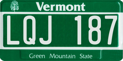 VT license plate LQJ187