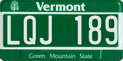 VT license plate LQJ189