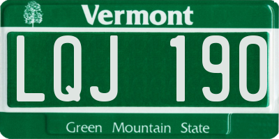 VT license plate LQJ190