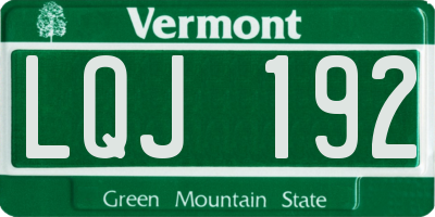 VT license plate LQJ192