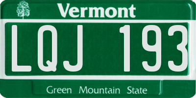 VT license plate LQJ193