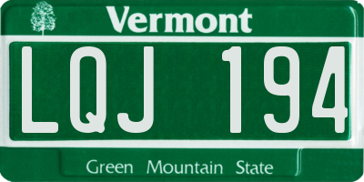 VT license plate LQJ194