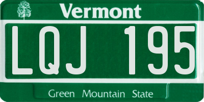 VT license plate LQJ195