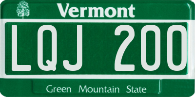 VT license plate LQJ200