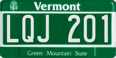 VT license plate LQJ201
