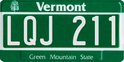 VT license plate LQJ211