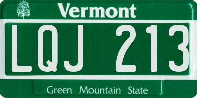 VT license plate LQJ213