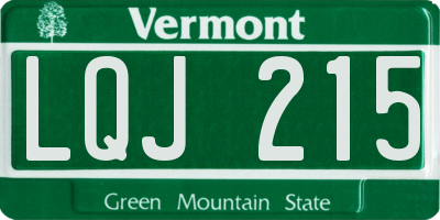 VT license plate LQJ215