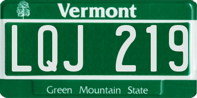 VT license plate LQJ219