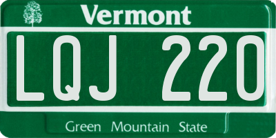 VT license plate LQJ220
