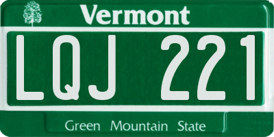 VT license plate LQJ221