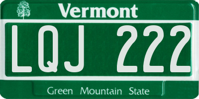 VT license plate LQJ222