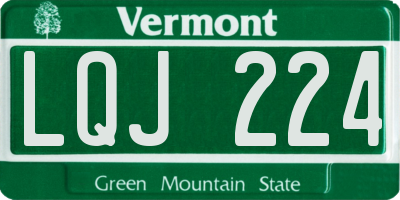 VT license plate LQJ224
