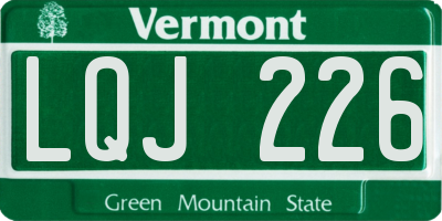 VT license plate LQJ226