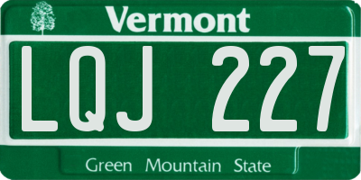VT license plate LQJ227