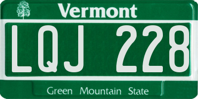 VT license plate LQJ228