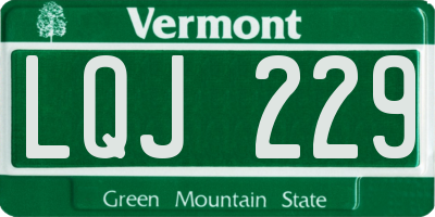 VT license plate LQJ229
