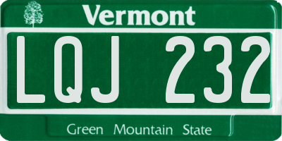 VT license plate LQJ232