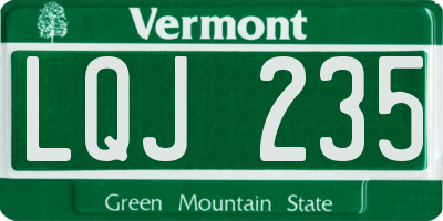 VT license plate LQJ235
