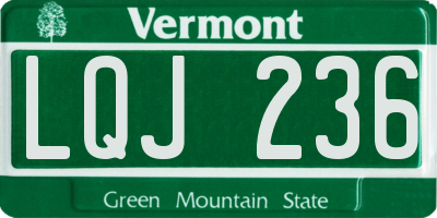 VT license plate LQJ236