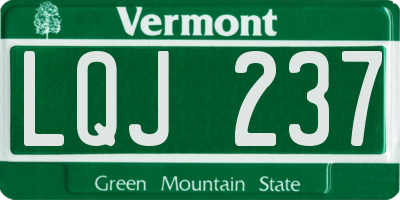 VT license plate LQJ237