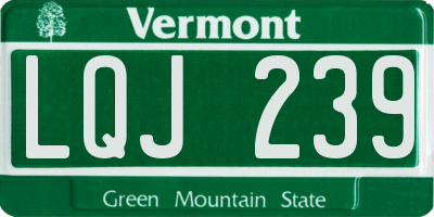 VT license plate LQJ239