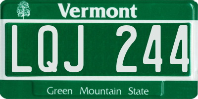VT license plate LQJ244