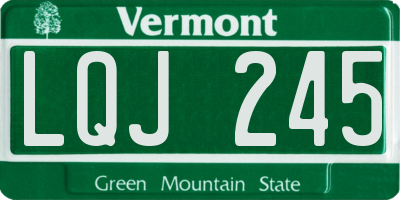 VT license plate LQJ245