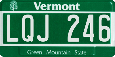 VT license plate LQJ246