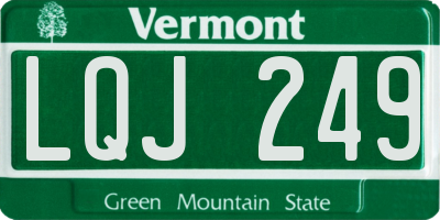 VT license plate LQJ249