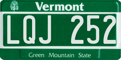 VT license plate LQJ252