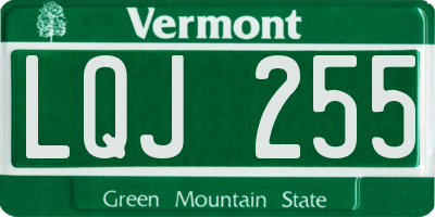 VT license plate LQJ255