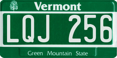 VT license plate LQJ256