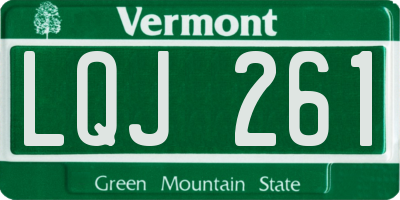 VT license plate LQJ261